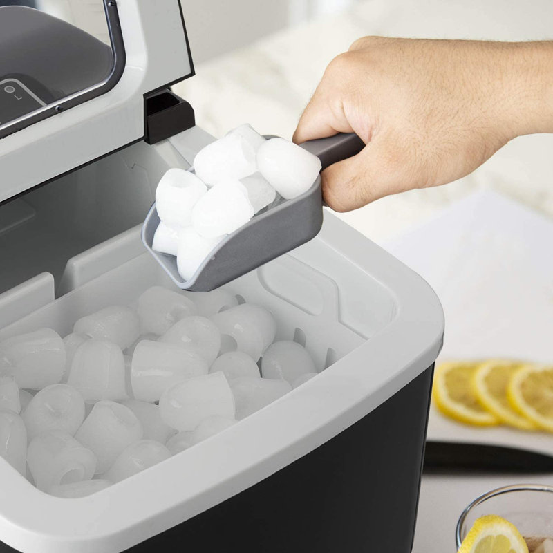 26 Lb. lb. Daily Production Bullet Ice Countertop Ice Maker,9 Bullet Ice Cubes Ready in 8 Mins, Black
