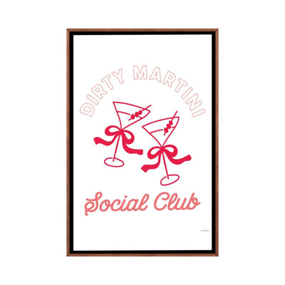Social Club Martinis With Bows - Wall Art Print - Framed Canvas