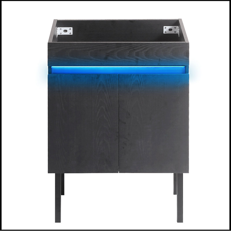 Meuble-lavabo simple avec plateau Robertus, Noir