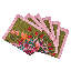 6 Napkins Blumen Green