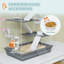 Grande cage à hamster, cage à gerbille pour hamster nain, souris, gris