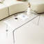 Table basse 39,25 "de long rectangulaire en acrylique avec cascade de 15 mm d'épaisseur, transparent