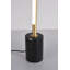 This LED Floor Lamp Is In A Brass And Black Finish. The Frame Is Made Out Of Stainless Steel, And The LED Bulb Is Integrated Into The Frame. It Also Comes With A Black Marble Base And Silicone Diffuser. It Is Great For Chair Side Reading Or General Illumi