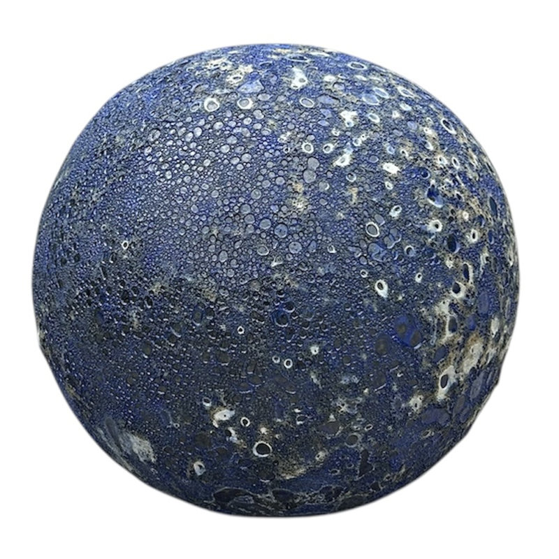 Sphère décorative en céramique glacière réactive bleue intérieure / extérieure, Bleu, H 10,7 po x l 11 po x P 11 po