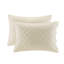 Ensemble de couvre-lit 4 pièces en coton, très grand, kaki avec motif réversible et intérieur 4 pour taies décoratives de 24 pouces-127224104