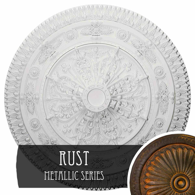 Médaillon de plafond de 37 1/2 po de diamètre extérieur x P 3 3/8 po (convient aux auvents jusqu'à 3 3/8 po), rouille