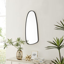 Black Asymmetrical Pebble Wall Mirror 50cm x 50cm