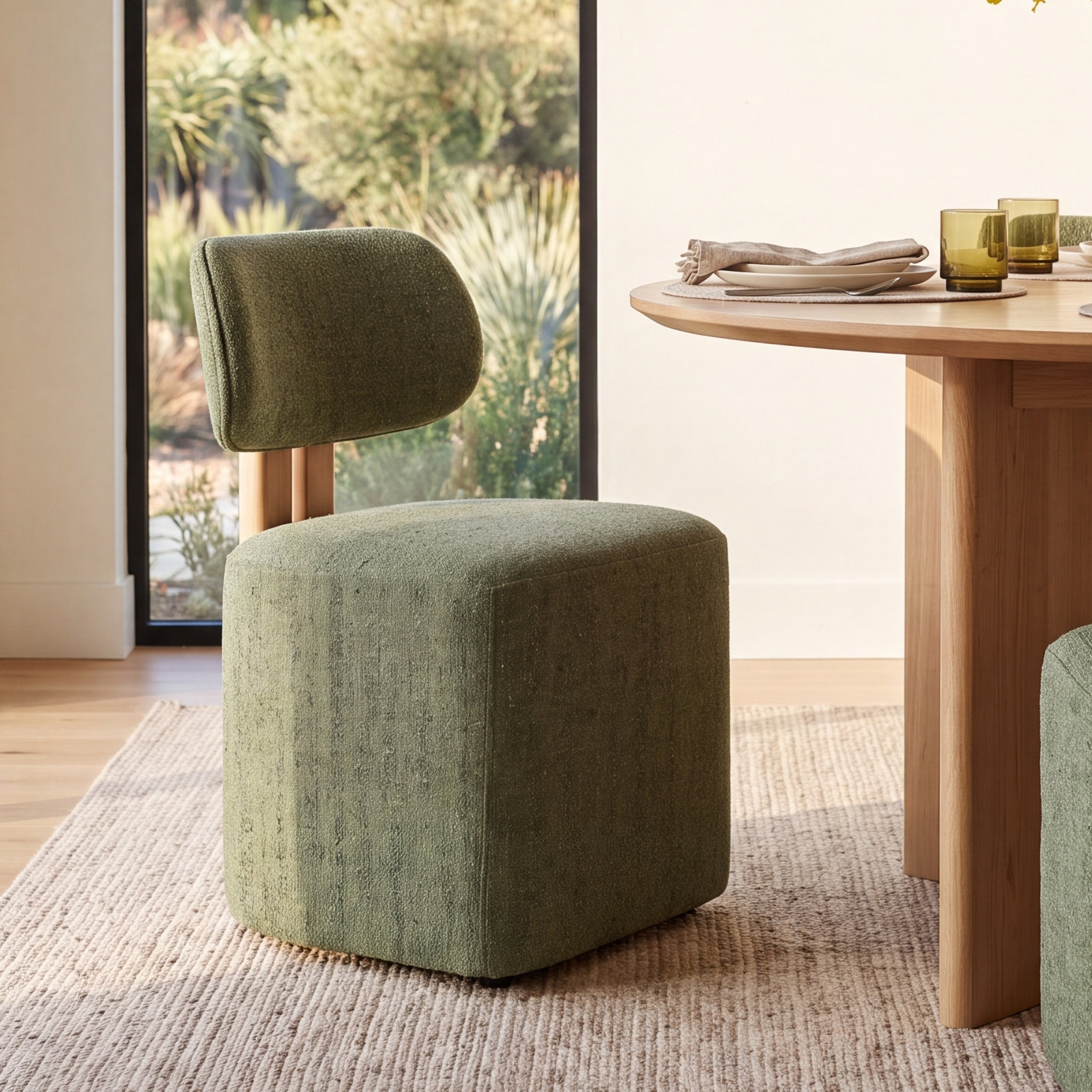 Kallan Linen Dining Chair, Mellow Forest