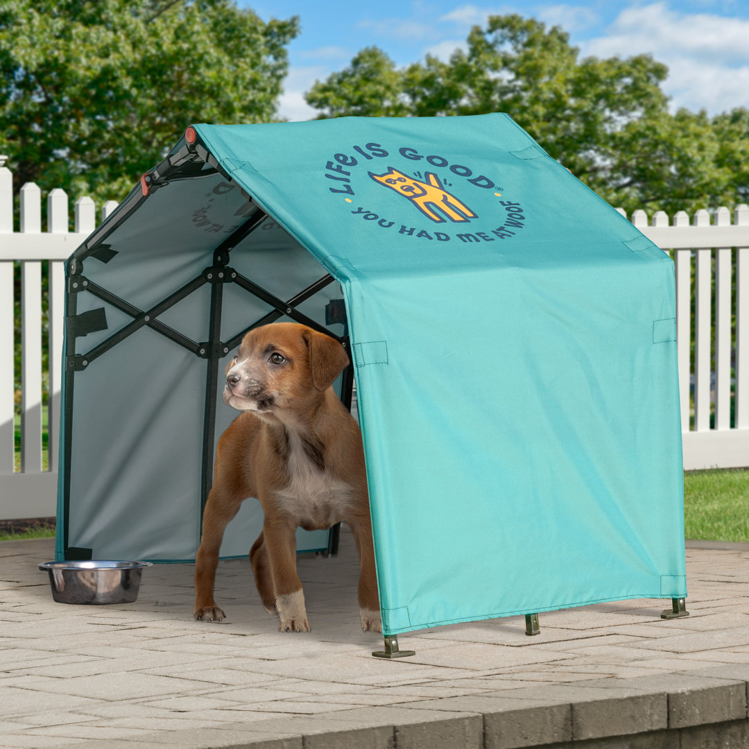 Life Is Good Outdoor 3.5' Outdoor Pet Shade, Versatile Pet Canopy Pop-up Shade Tent for Dogs, Cats, Small Animals and Livestock, You Had Me at Woof ShelterLogic