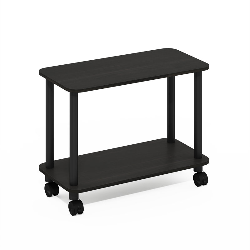Table de bout rectangulaire moderne avec roulettes Creekside, Espresso / Noir