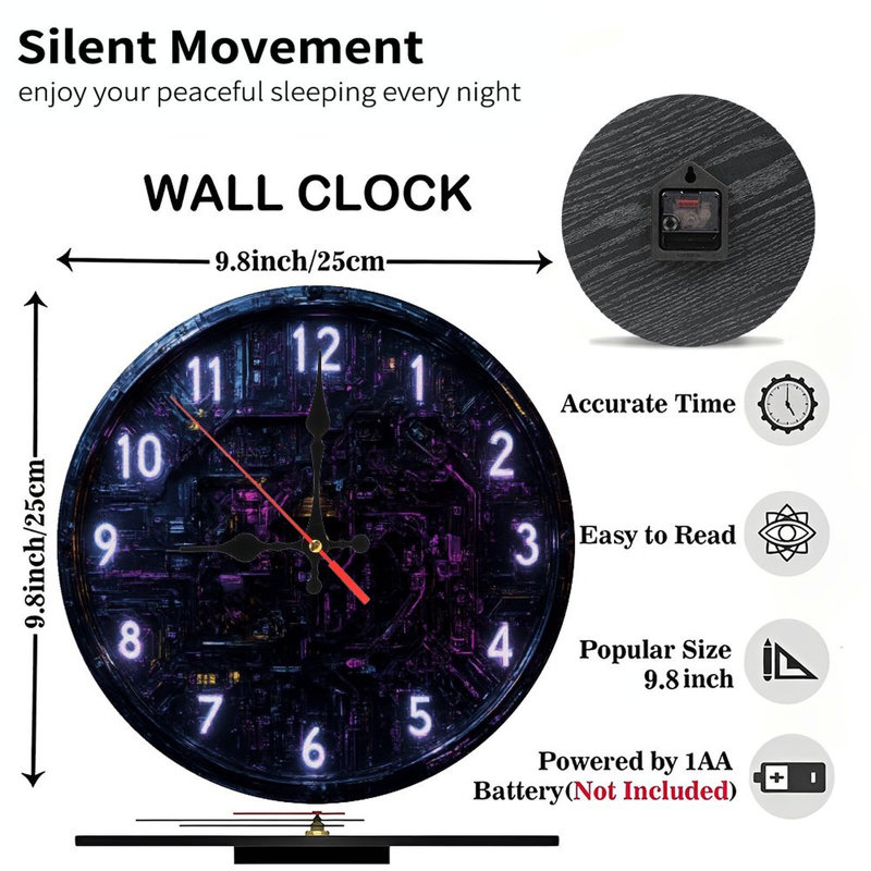 Horloge à chiffres lumineux avec circuits