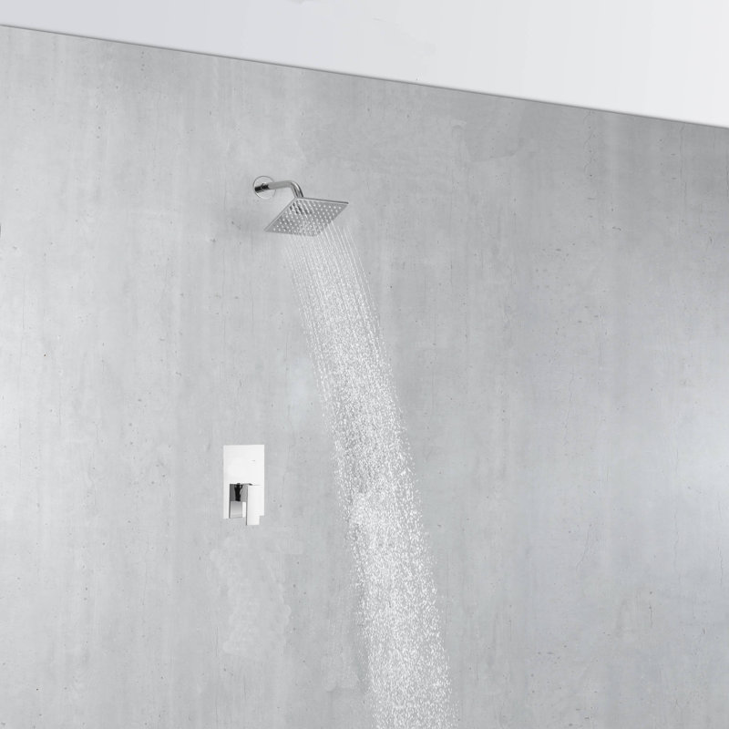 Pomme de douche réglable avec valve brute, Noir mat