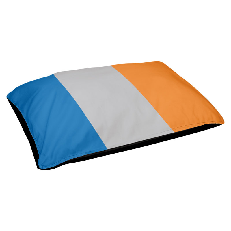 Coussin d'extérieur New York, Grand (l 40 po x P 30 po x H 14 po), Bleu / Argent / Orange