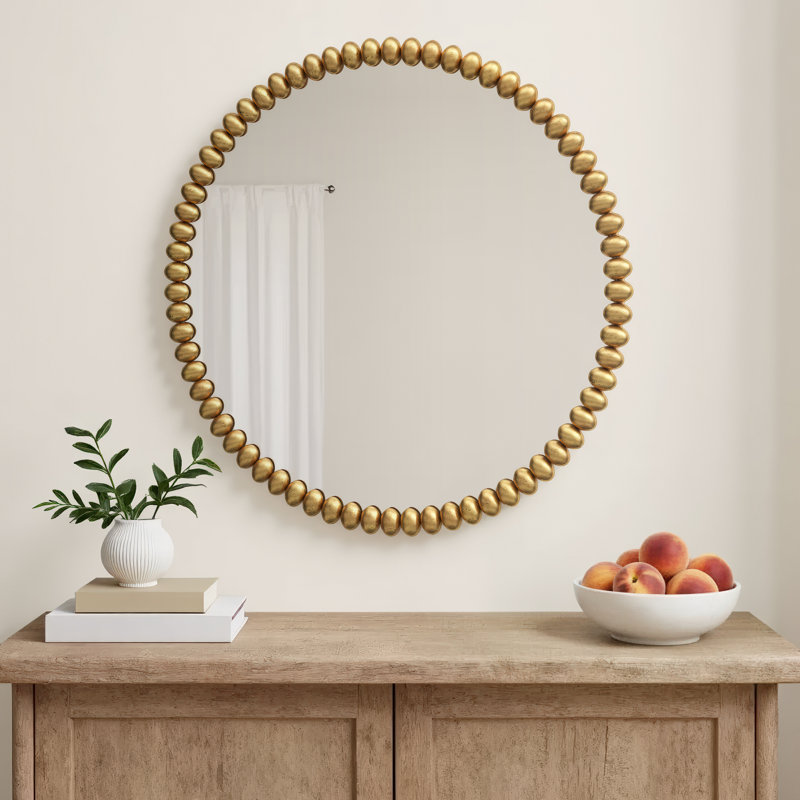 Herb Metal Round Wall Mirror