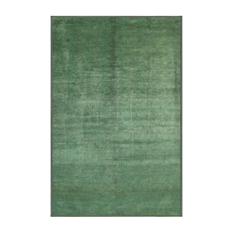 Tapis gris/vert contemporain, Rectangle 2 pi x 5 pi