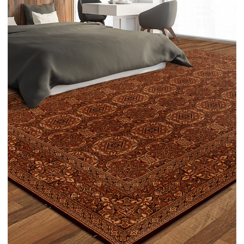 Tapis rectangulaire en laine noué à la main