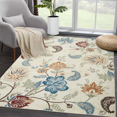 Dashawnna Washable Floral Indoor Rug