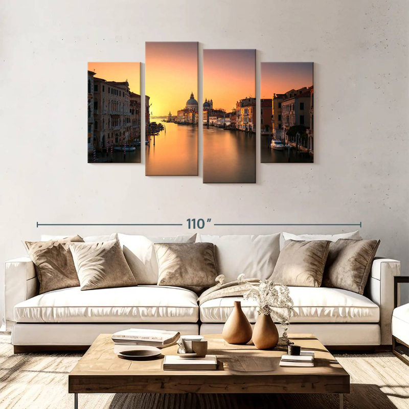 Lilie Grand Canal au coucher du soleil, H 48 po x l 75 po