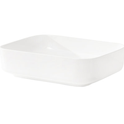 Lavabo de salle de bain rectangulaire en céramique 20 po x 15 po en blanc - Design moderne élégant, teint, installation au-dessus du comptoir pour plusieurs endroits