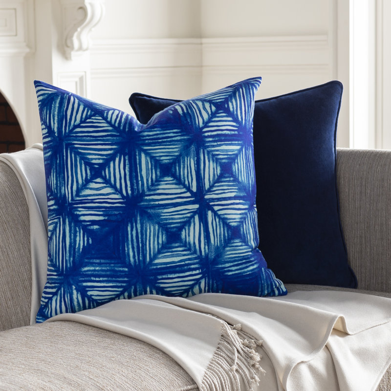 Coussin décoratif géométrique , 18 po x 18 po, Bourre en polyester