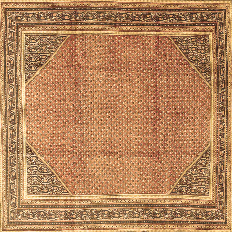 Tapis brun traditionnel Traditional 4491, Carré 5 pi
