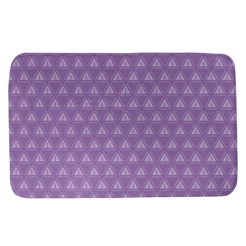 Tapis pour salle de bain à arbres minimalistes Barbra, l 17 po x L 24 po, Violet