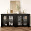 Buffet avec rangement, bahut avec portes en verre trempé-980164763