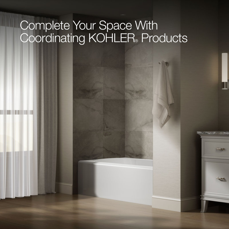 Avec 60 In. X 36 In. Alcove Bath, Left Drain, Right, White