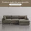 Canapé modulaire réversible 3 pièces rembourré en flanelle de fourrure de lapin gris clair avec 3 coussins-2101244178-2101244176