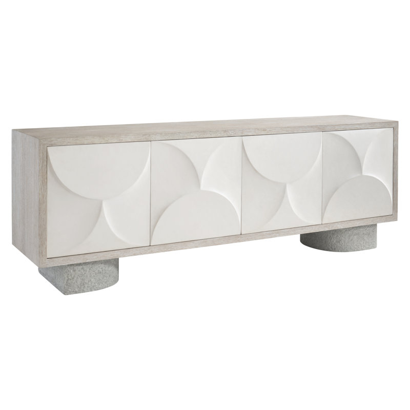 Lunula 86'' Beige and Gray Concrete Base Sideboard
