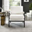 Fauteuil de style Mid-Century moderne - chenille luxueuse, structure solide, dossier amovible, profondeur de l'ensemble de 30,31 po, chaise de lecture en chenille blanche, coussins souples, pieds solides, hauteur de 32,14 po