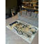 Tapis décoratif moderne à motif abstrait tissé à motif abstrait noir et jaune Barcelona Collection-139438812