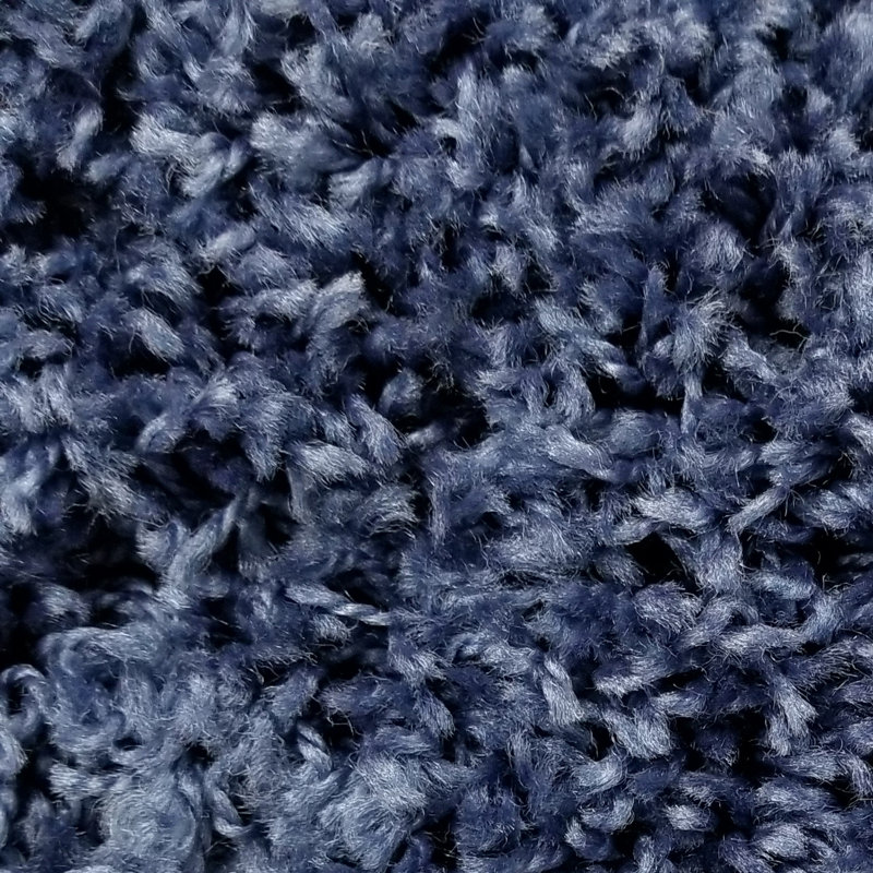 Tapis bleu marine à poils longs Anie, Rectangle 3 pi 3 po x 4 pi 8 po