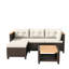 Ensemble de patio en osier 3 pièces avec coussins beiges et table de rangement en bois d'acacia-1407012344