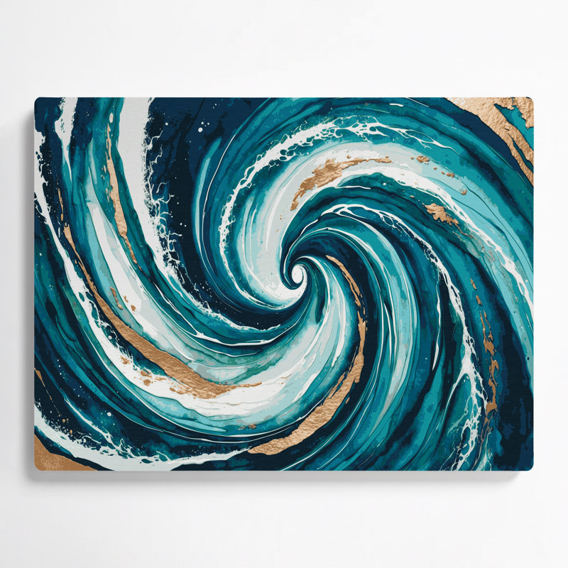 Art mural hawaïen avec courant océanique bleu, H 20 po x l 24 po