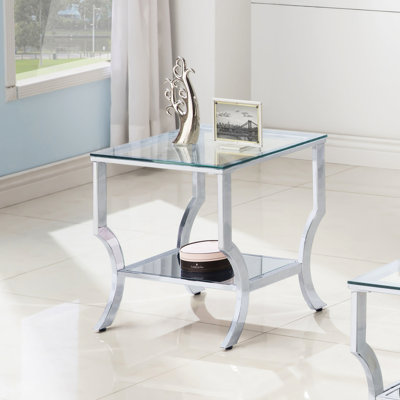 Table de bout carrée en verre, sophistiquée, esthétique principale, n'importe quelle pièce