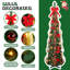 Arbre de Noël pré-décoré de 6 pi avec 100 lumières DEL, télécommande 9 modes et 23 réglages de minuterie, arbre en PVC pliable à assemblage instantané pour la décoration intérieure et extérieure