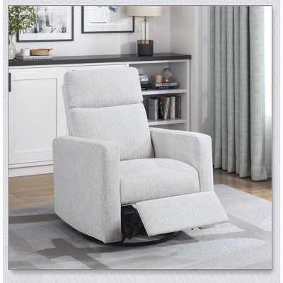 Fauteuil inclinable contemporain pivotant avec mouvement coulissant confortable, tissu chenille luxueux pour le salon