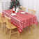 mark Resistant Christmas Tablecloth – Washable Polyester Table Cover – Reindeer & Snowflake Print, Festive Red, Easy Clean – Perfect for Holiday Parties, Kitchen & Dining – 52"x52" Square – Red bottom