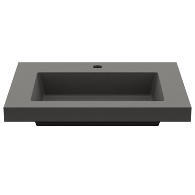 23"Rectangular Concrete Gray Drop-In Bathroom Sink