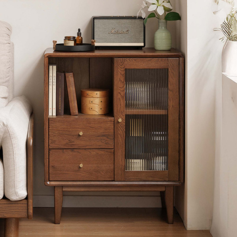 Armoires d'appoint 31,5 po Mid-Century, Bois brun