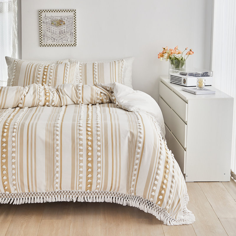 Housse de couette capitonnée à pois, Grand lit, Kaki