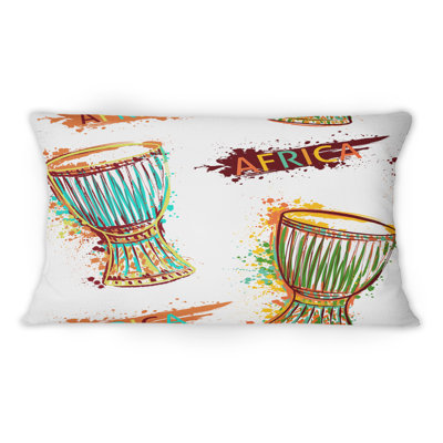 Traditional Tam Tam Drums IV -1 Bohemian & Eclectic Printed Throw Pillow