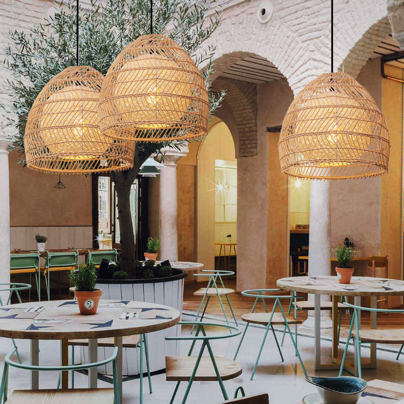 Loachapoka 1 - Light Rattan Single Pendant, 21,65'' H x 21,65'' W x 21,65'' D