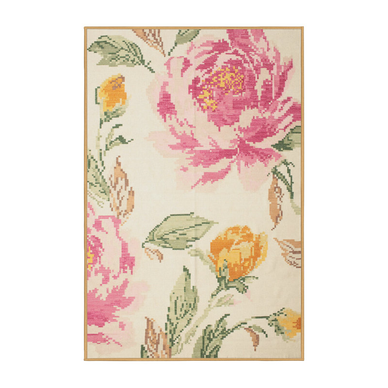 Tapis jaune/orange/rouge contemporaine, Rectangle 8 pi x 10 pi