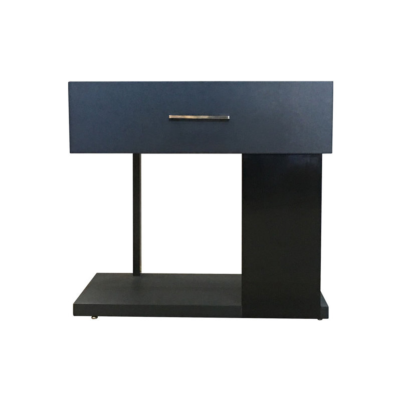 Ledjona Solid Wood Bedside Table, Black