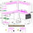 Bianco L-Shaped Desk with Hutch & Power Outlet, Gaming Desk Corner Computer Desk with Led Lights-183653410