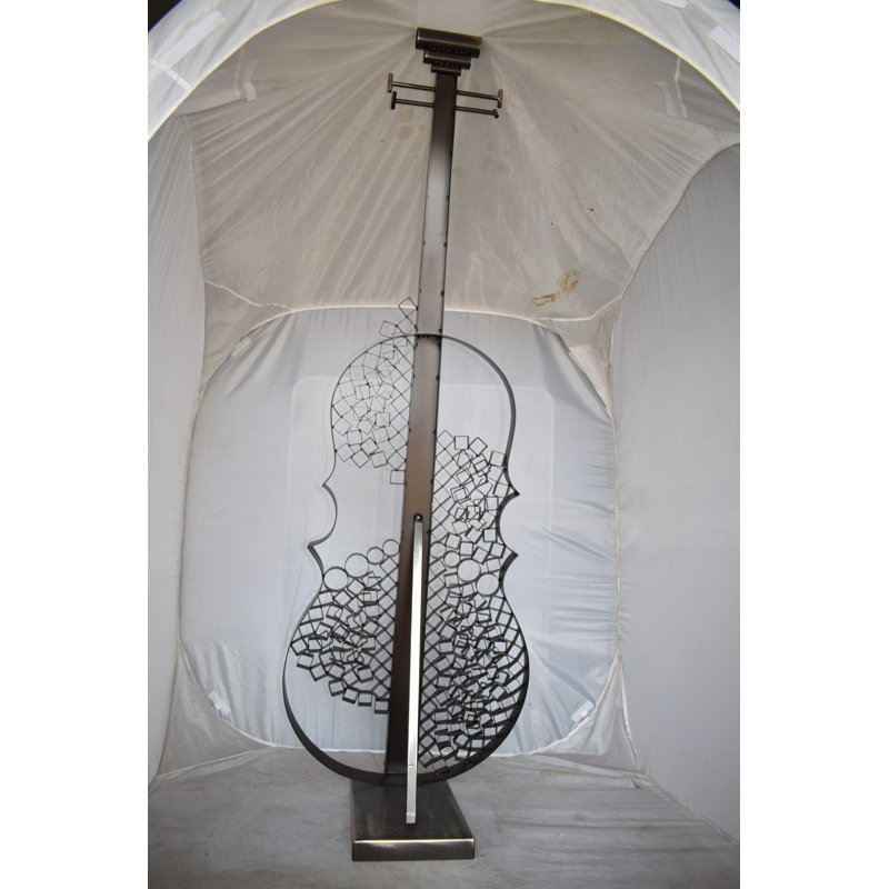 Wardieu Creative Metal Guitar Structure on Base Modern Art Piece Size: 20" x 24" x 70"H