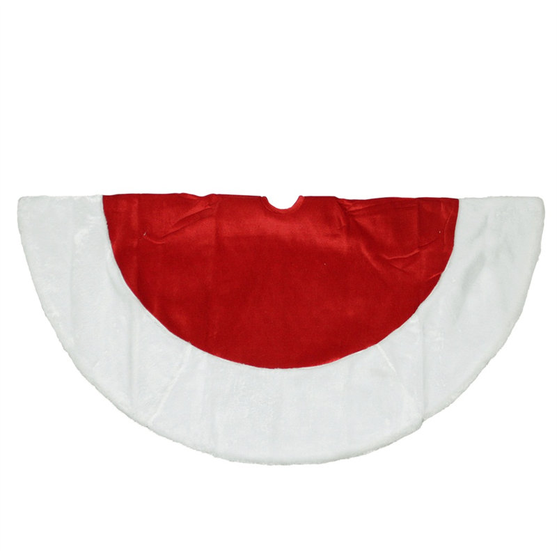 Mini jupe d'arbre de Noël, Rouge / Blanc, l 26 po