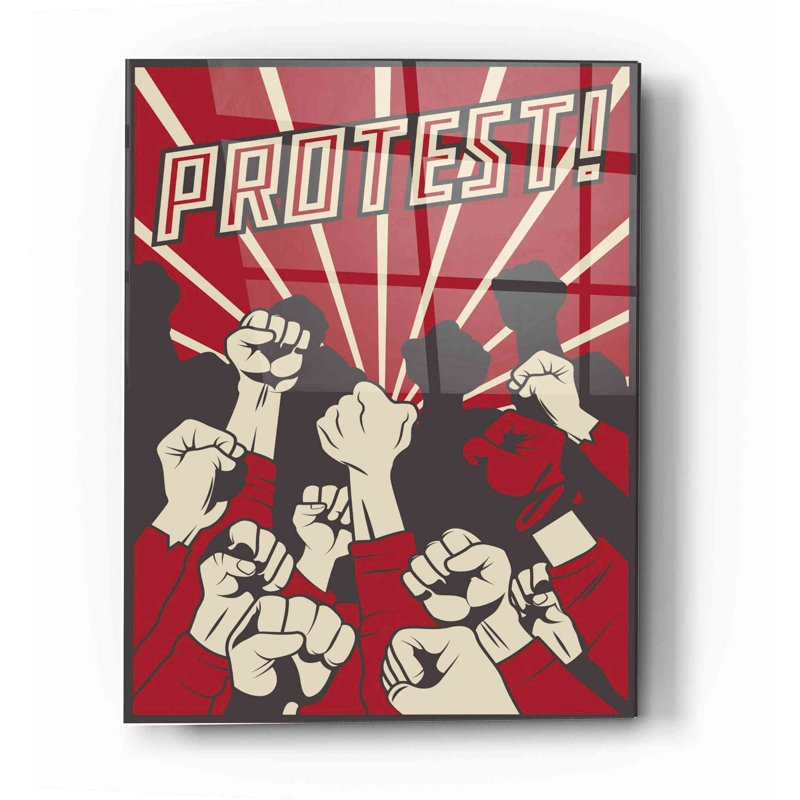 «Protest», art mural en verre acrylique, H 16 po x l 12 po x P 0,12 po